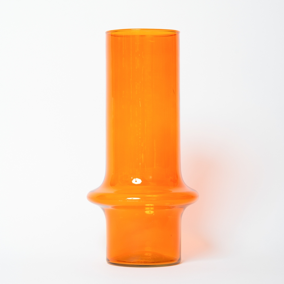 Vaso cilindrico in vetro arancio trasparente